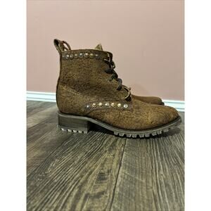 Old Gringo Yippee Ki Yay Lace Up Tribecca Shaggy Leather Boots L 9 R 8.5